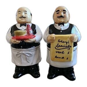 CIC* Salt & Pepper Shakers*Italian Restaurant Waiters 5” VINTAGE EUC